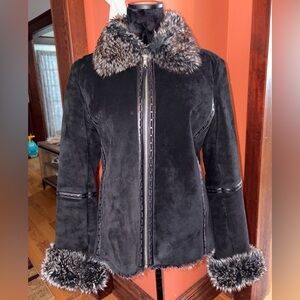 LNR Women's Leather + Faux FurJacket